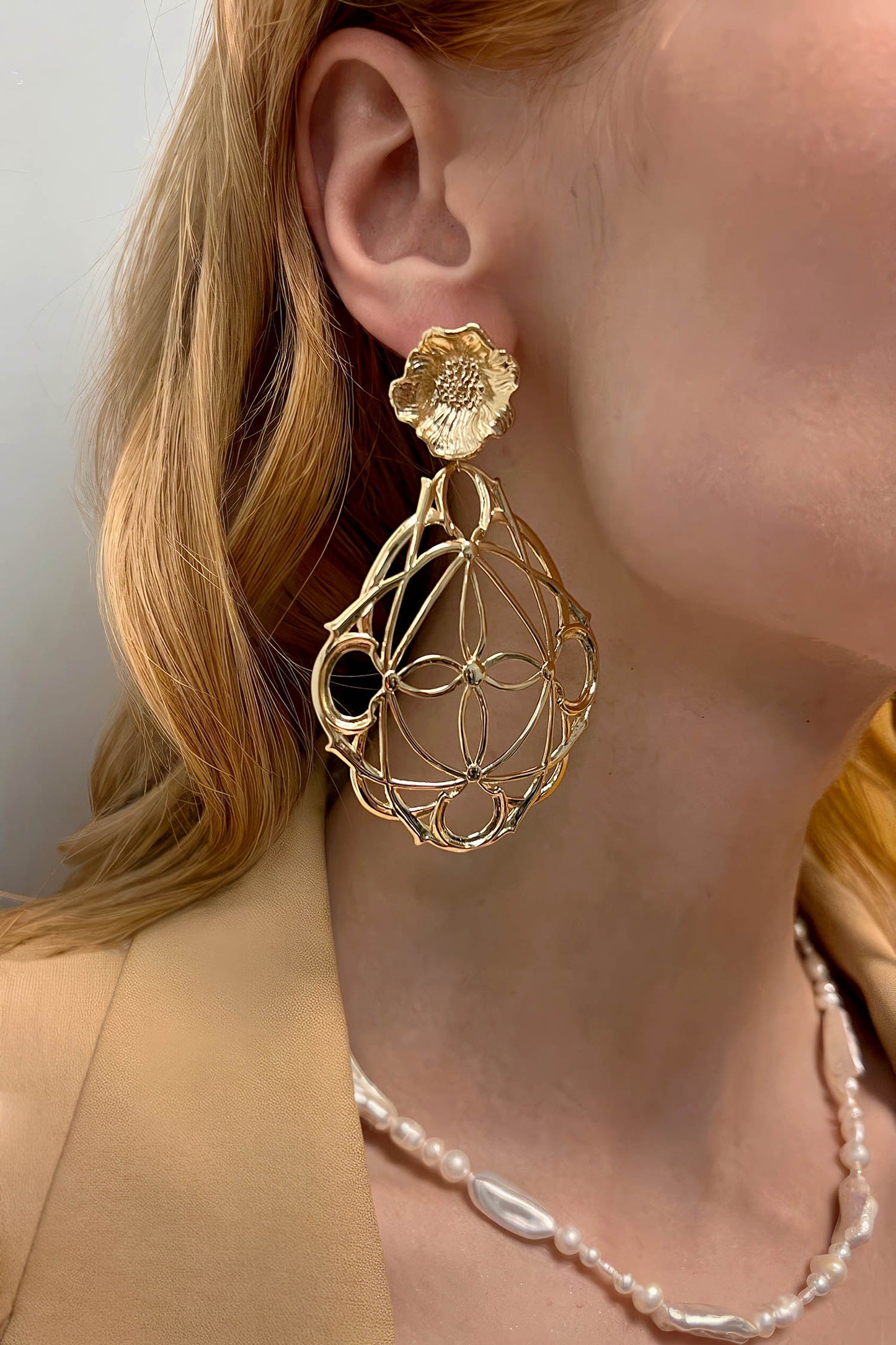 Astra Statement Earrings Gold