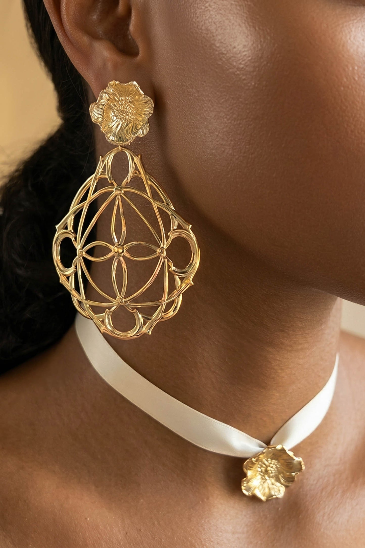 Astra Statement Earrings Gold
