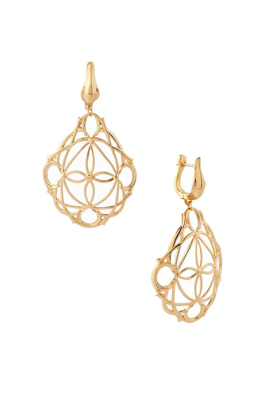Simi Gold Filigree Drop Earrings